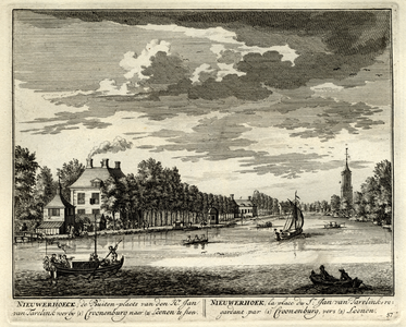 135642 Gezicht op de Vecht uit het zuiden in de richting van Loenen, met de toren van de Nederlands Hervormde kerk, met ...
